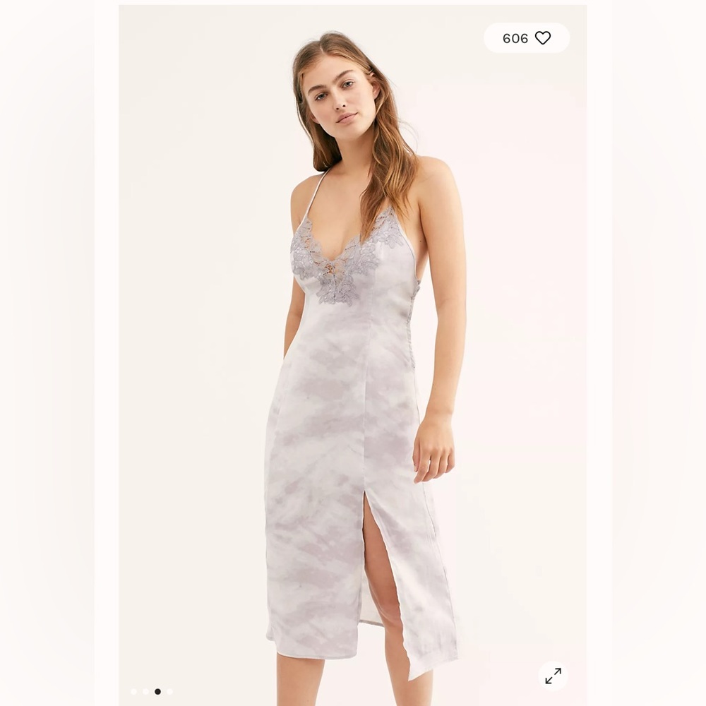 Free People  Lace Trim Slip Dress